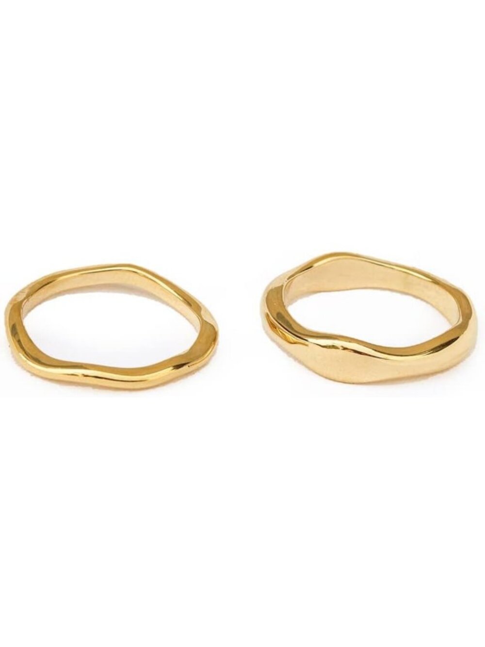 Elegant 18K Gold Plated Irregular Stackable Ring for Women | Size 6-10 Wedding